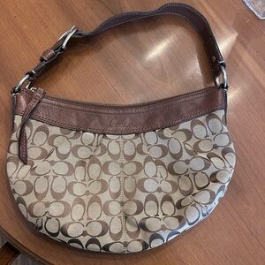 COACH Large Khaki Pleated Soho Hobo Shoulder Purse
